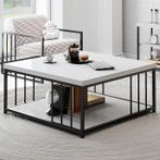 Zenn Salontafel 90x90x40 cm ,Wit-Zwart