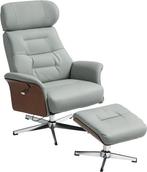 2dekans | HOMCOM-Relaxfauteuil met Kruk-Kunstleer-80L x 84B, Huis en Inrichting, Fauteuils, Ophalen of Verzenden, Zo goed als nieuw