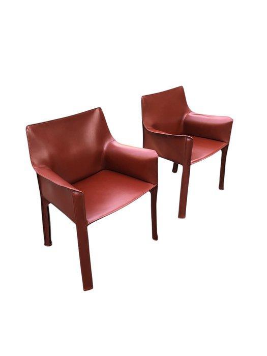Cassina - Mario Bellini - Fauteuil (2) - 413 CAB - leer, Antiek en Kunst, Kunst | Designobjecten