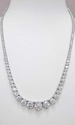 Halsketting - 14 karaat Witgoud - 21.17ct. tw. Diamant, Sieraden, Tassen en Uiterlijk, Kettingen, Nieuw