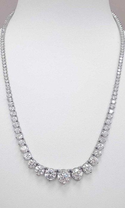Halsketting - 14 karaat Witgoud - 21.17ct. tw. Diamant, Sieraden, Tassen en Uiterlijk, Kettingen