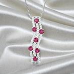 Zonder minimumprijs - Halsketting Verguld Robijn - Topaas -, Sieraden, Tassen en Uiterlijk, Kettingen, Nieuw