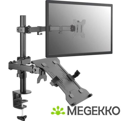 Equip 650119 Dual Arm monitorarm met laptop standaard Zwart, Computers en Software, Monitoren, Nieuw, Verzenden