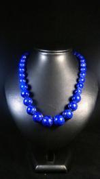 Blauwe Lapis Lazuli ketting Ronde kralen - Hoogte: 45 cm -, Nieuw