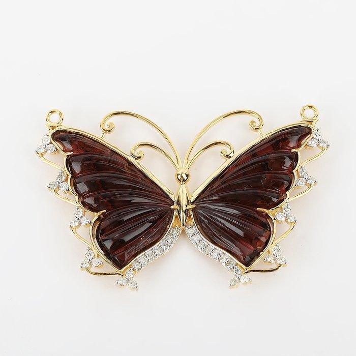 Hanger - 14 karaat Geel goud - 26.50ct. tw. Toermalijn -, Sieraden, Tassen en Uiterlijk, Antieke sieraden