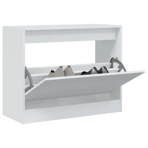 vidaXL Schoenenkast 80x34x63 cm bewerkt hout wit, Huis en Inrichting, Kasten | Schoenenrekken, Nieuw, Verzenden