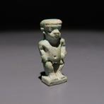 Oud-Egyptisch Faience Pateco Amulet. Late Periode, 664 - 332, Verzamelen