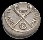 Romeinse Republiek. Albinus Bruti f., 48 BC. Denarius Rev.
