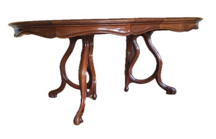 Eettafel - Hout, Mahonie, Walnoot - Antieke eettafel, Antiek en Kunst, Antiek | Overige Antiek