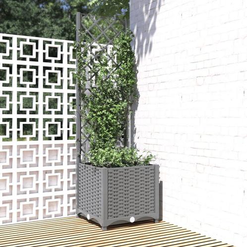 vidaXL Plantenbak met latwerk 40x40x136 cm polypropeen, Tuin en Terras, Bloembakken en Plantenbakken, Minder dan 60 cm, Nieuw