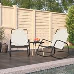 vidaXL Ligstoelen 2 st schommelend staal en textileen, Verzenden, Nieuw