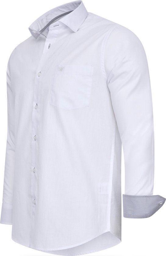 2dekans | Cappuccino Italia - Heren Overhemden Overhemd Uni, Kleding | Heren, Overhemden, Wit, Zo goed als nieuw, Ophalen of Verzenden