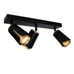 Driedubbel opbouwspot | Tulip | Zwart/ Goud, Nieuw, Ophalen of Verzenden, Modern, Led