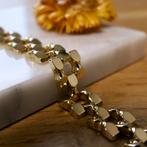 Gouden Bismarck schakel armband | 19,5 cm (unisex armband), Sieraden, Tassen en Uiterlijk, Armbanden, Ophalen of Verzenden, Gebruikt