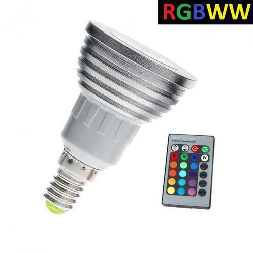 LED Spot RGB + Warm Wit - 5 Watt - E14, Huis en Inrichting, Lampen | Spots, Nieuw, Overige materialen, Ophalen of Verzenden