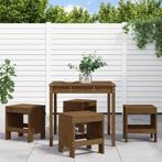 vidaXL 5-delige Tuinset massief grenenhout honingbruin, Tuin en Terras, Tuinsets en Loungesets, Verzenden, Nieuw, 5 zitplaatsen
