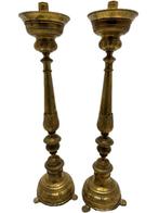 Kandelaber (2) - Messing, Hout