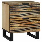 vidaXL Nachtkastje met lade Bruin 40 x 33 x 46 cm massief, Minder dan 45 cm, Verzenden, Nieuw, Minder dan 55 cm