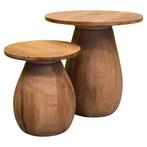 Madagascar bijzettafel 35x35xH40 cm, Ophalen of Verzenden, Nieuw, Teakhout
