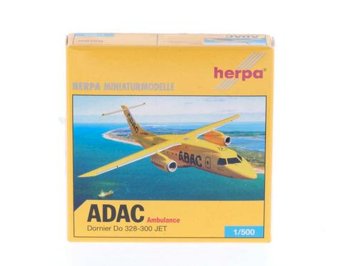 Schaal 1:500 Herpa 515078 ADAC Ambulance Dornier Do 328-3..., Hobby en Vrije tijd, Modelbouw | Vliegtuigen en Helikopters, Zo goed als nieuw
