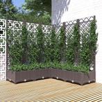 vidaXL Plantenbak met latwerk 120x120x121,5 cm polypropeen, Tuin en Terras, Verzenden, Nieuw, Kunststof, 100 cm of meer