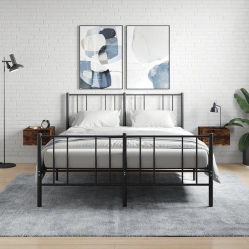 vidaXL Nachtkastjes 2 st wandgemonteerd 35x35x20 cm gerookt, Huis en Inrichting, Kasten | Overige, Nieuw, Verzenden