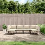 vidaXL 6-delige Loungeset met kussens poly rattan, Tuin en Terras, Tuinsets en Loungesets, Verzenden, Nieuw, Rotan, Loungeset