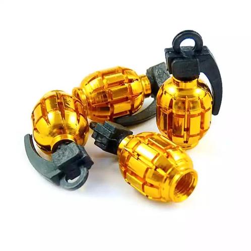 TT-products ventieldoppen Gold Grenades handgranaat 4 stuks, Auto diversen, Auto-accessoires, Ophalen of Verzenden
