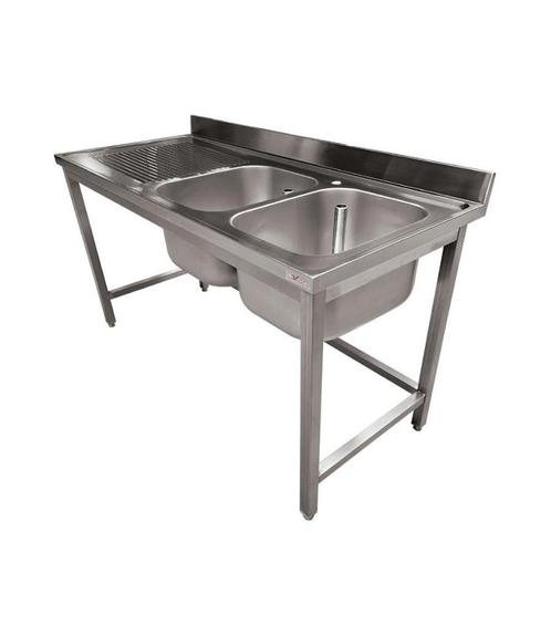 RVS Spoeltafel ECO | 2 Spoelbakken rechts | Afdruip links, Zakelijke goederen, Horeca | Keukenapparatuur, Nieuw in verpakking