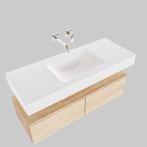 Badkamermeubel AQS Ibiza 120 cm Washed Oak Twee Soft-Close, Huis en Inrichting, Badkamer | Badkamermeubels, Ophalen of Verzenden