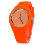 Fako® - Horloge - Geneva - Siliconen Ultra - Oranje, Nieuw, Verzenden