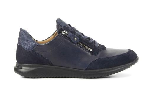 Hartjes Sneakers Dames Blauw Leer van den Assem Schoenen