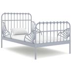 Bedframe verlengbaar metaal grijs 80x130/200 cm (Interieur), Huis en Inrichting, Complete inboedels, Verzenden