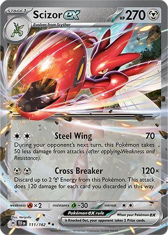 Scizor ex 111/162 Temporal forces, Hobby en Vrije tijd, Verzamelkaartspellen | Pokémon, Losse kaart, Nieuw, Foil, Ophalen of Verzenden