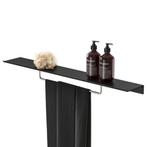 Planchet met handdoekrek Geesa Leev 80 cm RVS Zwart, Ophalen of Verzenden, Nieuw, Bad