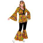 Hippie 60S Kostuum Gekleurd Dames, Kleding | Dames, Carnavalskleding en Feestkleding, Verzenden, Nieuw