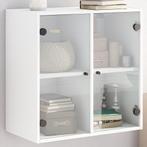 vidaXL Wandkast met glazen deuren 68x37x68,5 cm wit, Huis en Inrichting, Kasten | Overige, Verzenden, Nieuw