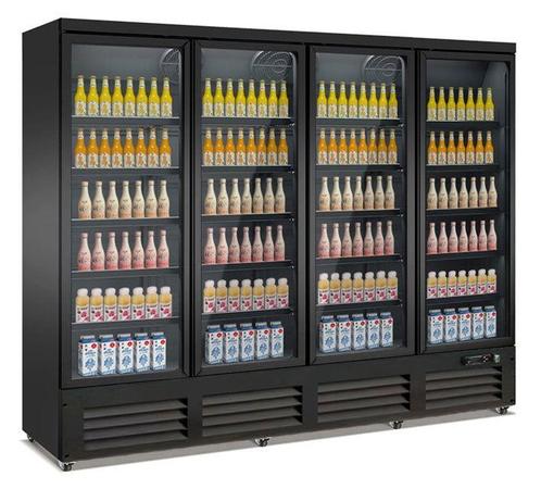 Combisteel Koelkast 4 Glasdeuren | 2000L | Zwart | Geforceer, Witgoed en Apparatuur, Koelkasten en IJskasten, Ophalen of Verzenden
