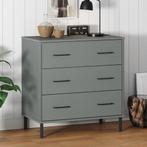 vidaXL Dressoir met 3 lades OSLO 77x40x79,5 cm massief hout, Kinderen en Baby's, Kinderkamer | Commodes en Kasten, Verzenden, Nieuw