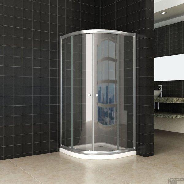 Wiesbaden Douchecabine | Kwartrond 80 x 80 x 190 cm | 5mm, Doe-het-zelf en Verbouw, Sanitair, Bad, Nieuw, Glas, Ophalen of Verzenden