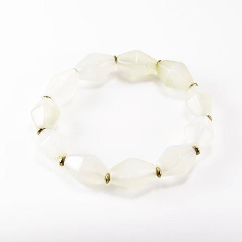 Oud-West-Aziatisch Witte multi-facet agaat kralen - 20 mm, Sieraden, Tassen en Uiterlijk, Antieke sieraden