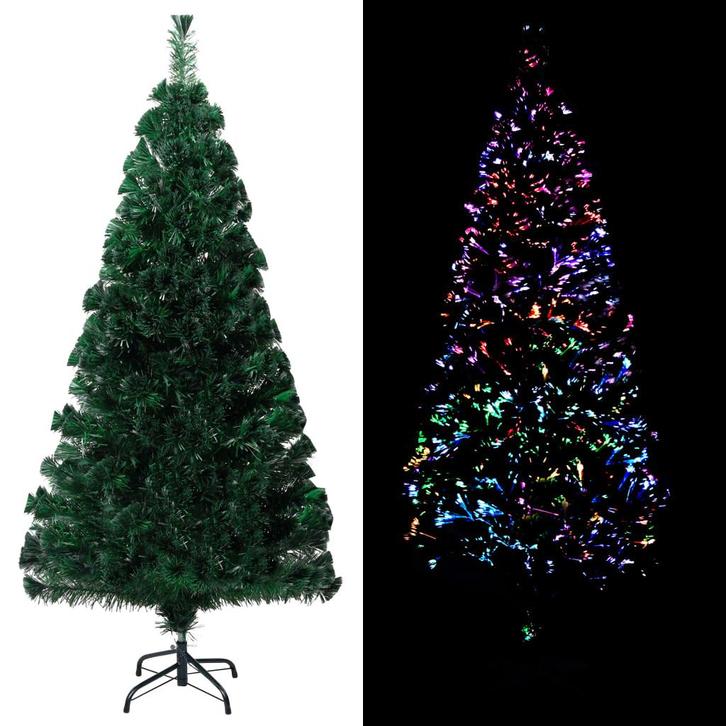 vidaXL Kunstkerstboom met standaard 120 cm glasvezel groen, Diversen, Kerst, Nieuw, Verzenden