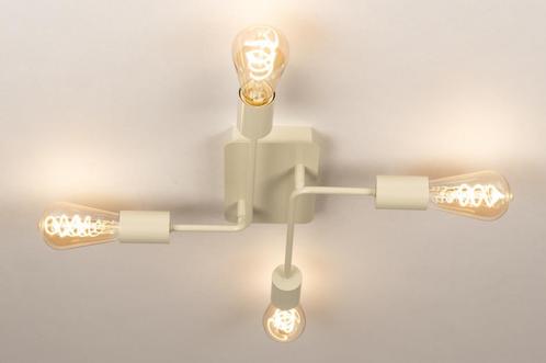 Rietveld Plafondlampen - Beige, Zand - Metaal, Huis en Inrichting, Lampen | Plafondlampen, Verzenden