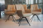 4 x Gealux Lody/Mabach eetkamerstoel draai in leer Taupe., Huis en Inrichting, Stoelen, Nieuw, Vier, Leer, Ophalen of Verzenden