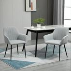 TRUUSK Set van 2 Gestoffeerde Eetkamerstoelen - Ademende Lin, Huis en Inrichting, Stoelen, Verzenden, Nieuw