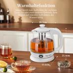 Waterkoker glas - met LED - 1L - 2200W - Wit - Taylor Swoden, Verzenden, Zo goed als nieuw