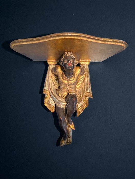 Wandrek - Polychroom hout, Verguld hout, Antiek en Kunst, Antiek | Meubels | Stoelen en Banken