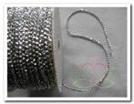 Strassketting zilverkleurig, kunststof 2 mm rol 50 z, Ophalen of Verzenden, Nieuw