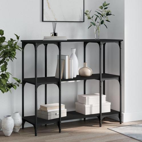 vidaXL Wandtafel 102x35x90 cm bewerkt hout zwart, Huis en Inrichting, Tafels | Bijzettafels, Nieuw, Verzenden