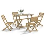 vidaXL 5-delige Eethoek massief acaciahout, Tuin en Terras, Tuinsets en Loungesets, Verzenden, Nieuw, Hardhout